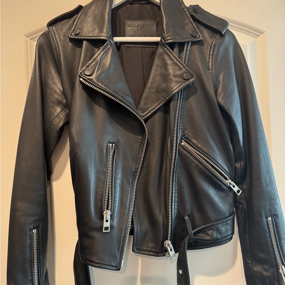 AllSaints Black Leather Jacket - like new